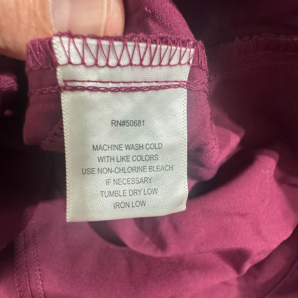 Grey's Anatomy Scrub Top Women 2XL Burgundy Impact V-Neck GIT033X Barco - Picture 6 of 8